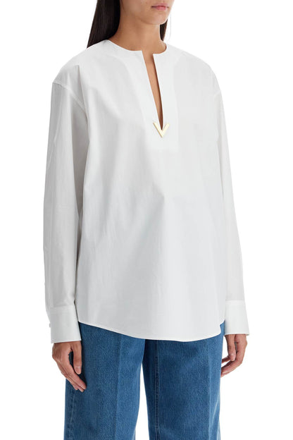 Boxy Poplin Blouse In  - White