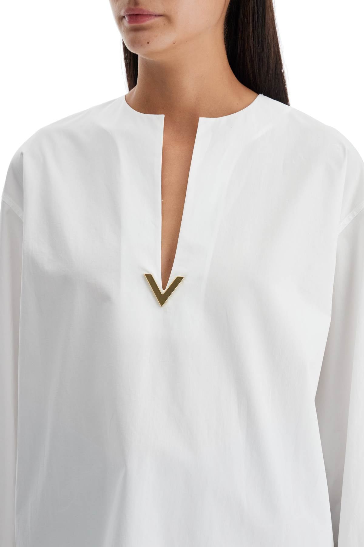 Boxy Poplin Blouse In  - White