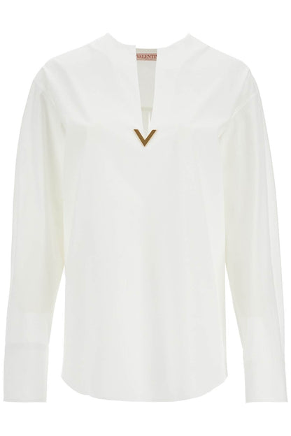 Boxy Poplin Blouse In  - White