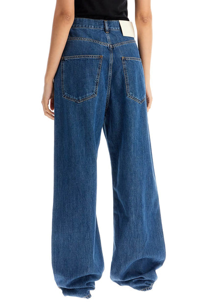 Baggy Cotton And Lyocell Jeans  - Blue