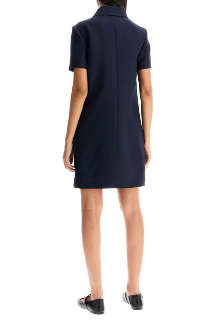 Short Crepe Couture Dress  - Blue