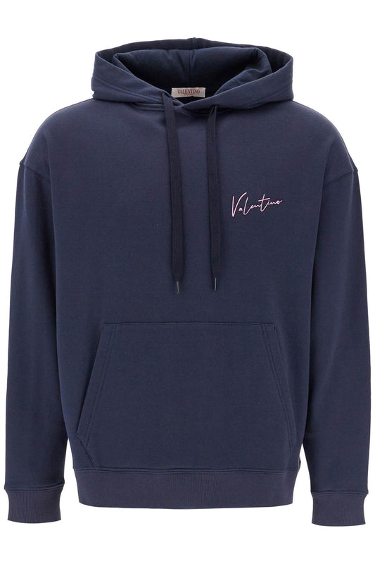 Hooded Sweatshirt With  - Blue