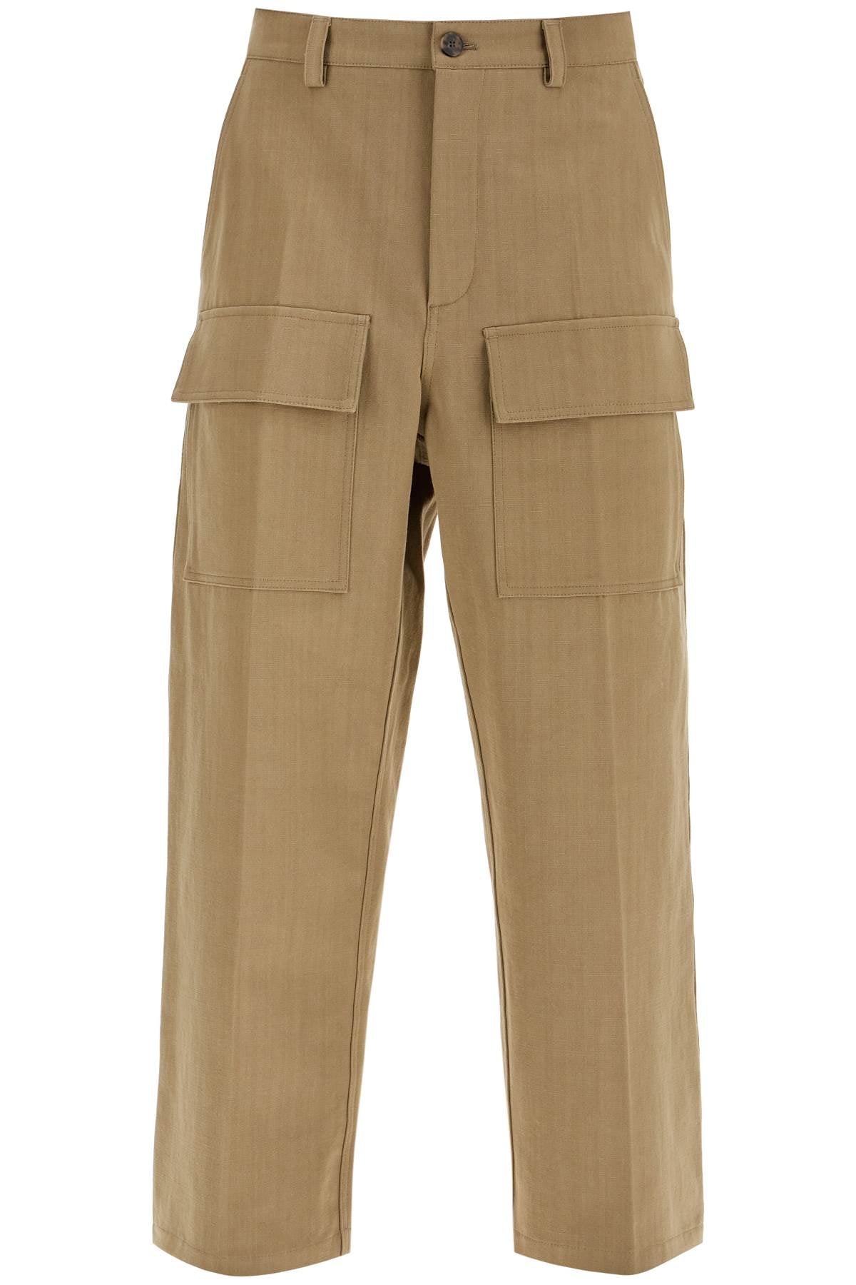 Cargo Canvas Pants In Italian Style  - Brown