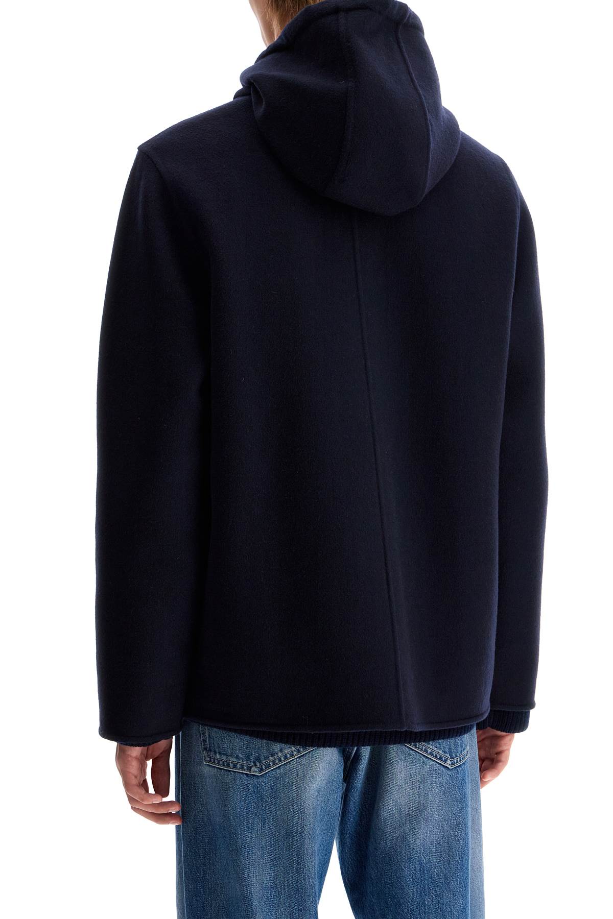 Reversible Wool Caban Coat  - Blue