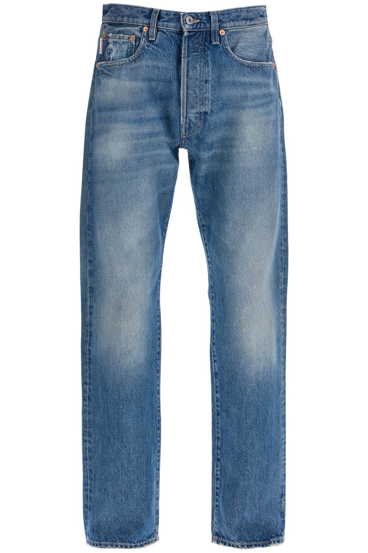 Jeans With Metallic V Detail  - Blue