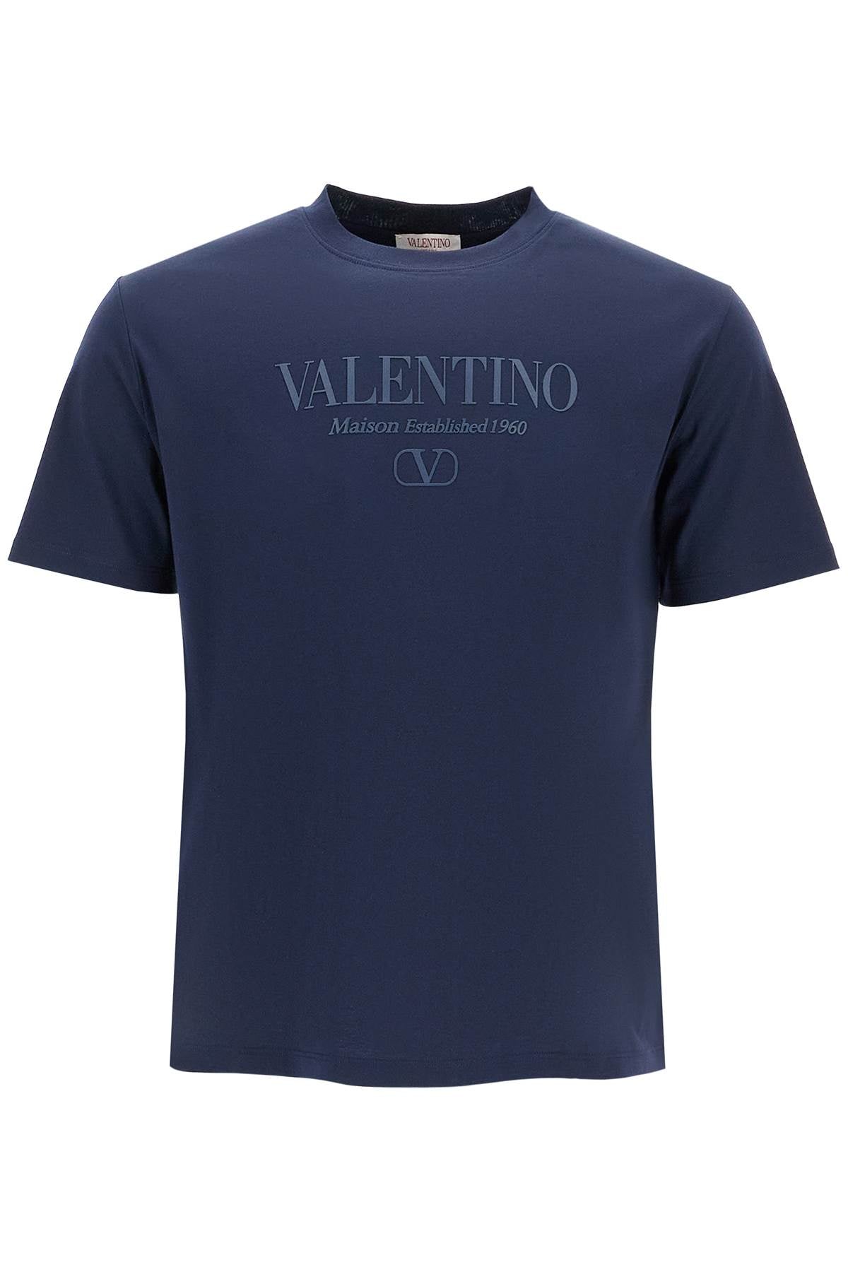 T-shirt With Logo Print  - Blue