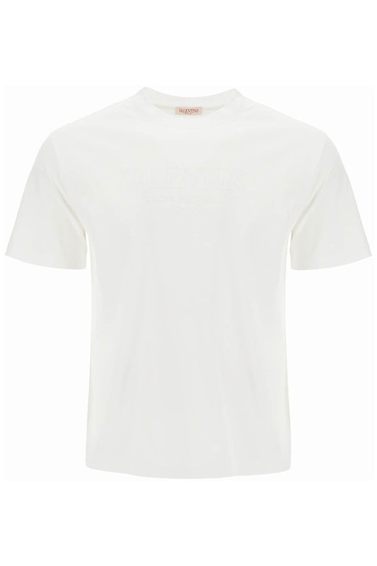 T-shirt With Logo Print  - White