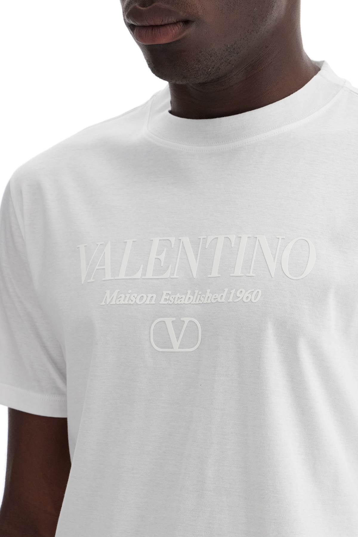 T-shirt With Logo Print  - White