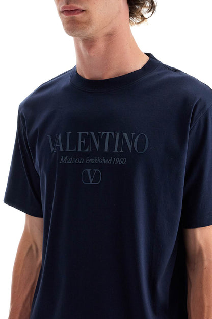 T-shirt With Logo Print  - Blue