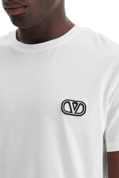 T-shirt With Vlogo Signature Patch  - White