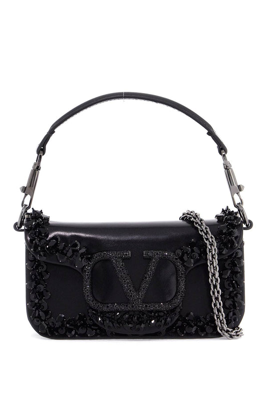 Small Locò Shoulder Bag With Swarovski  - Black