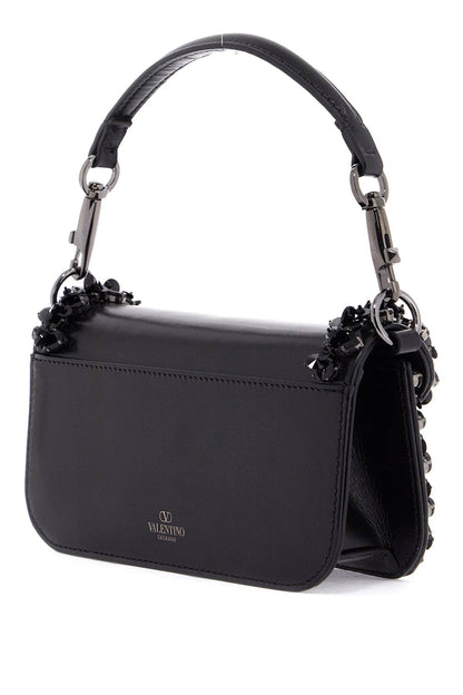 Small Locò Shoulder Bag With Swarovski  - Black