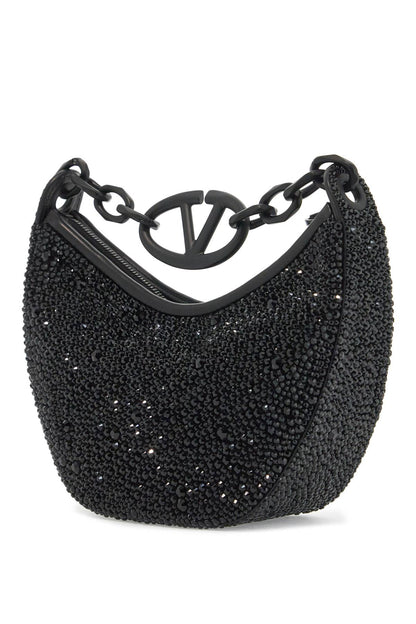 Mini Vlogo Moon Bag Hobo Purse With  - Black