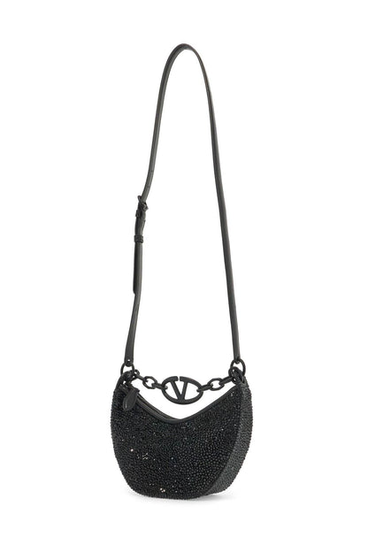 Mini Vlogo Moon Bag Hobo Purse With  - Black