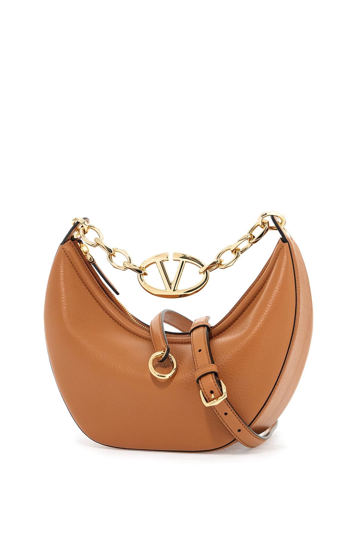 Small Vlogo Moon Hobo Bag  - Brown