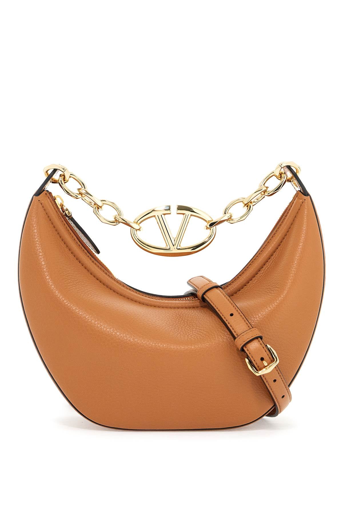 Small Vlogo Moon Hobo Bag  - Brown