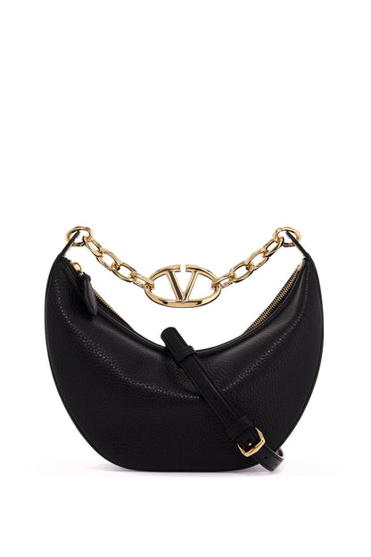 Small Vlogo Moon Hobo Bag  - Black