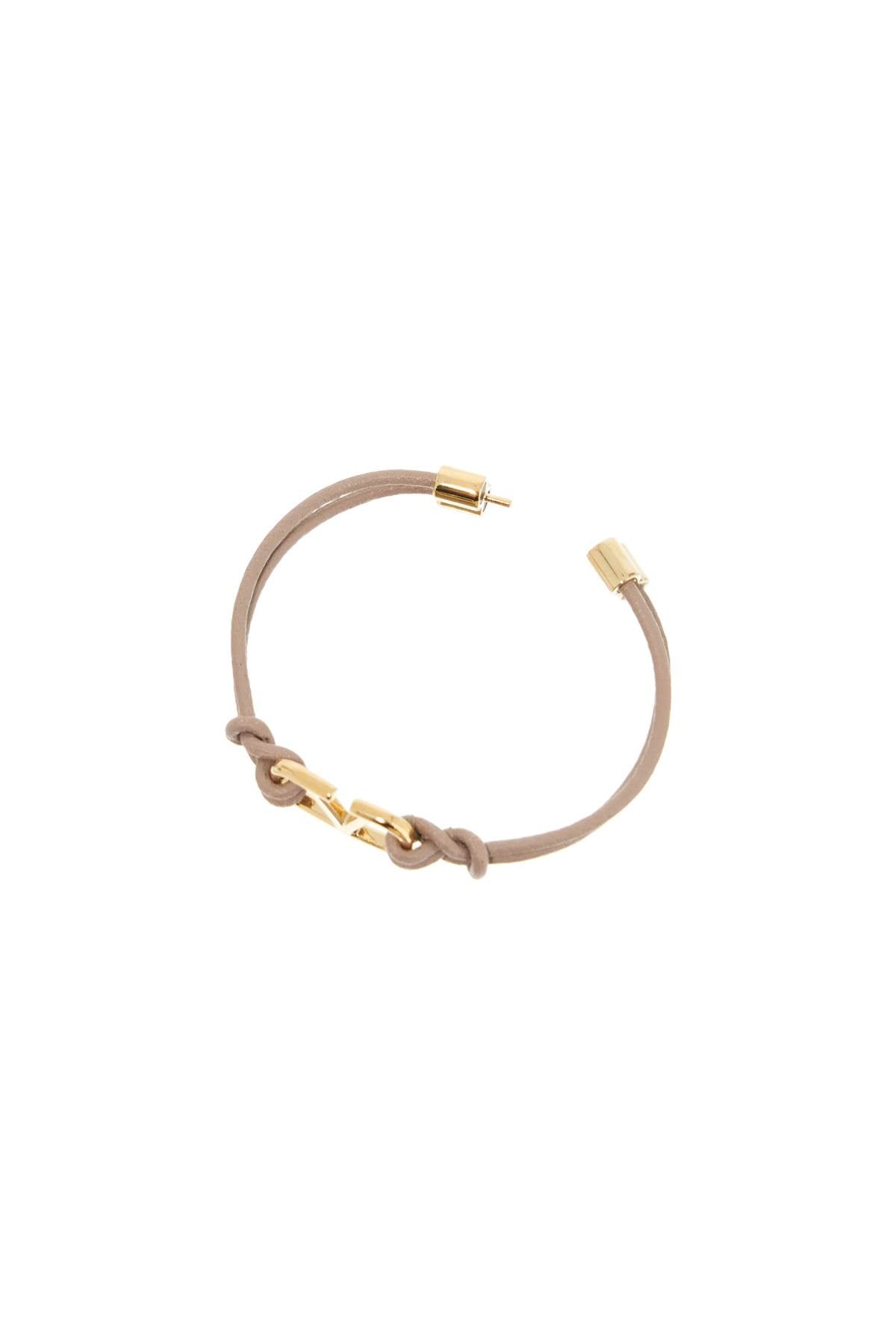 Leather Vlogo Signature Bracelet  - Neutro