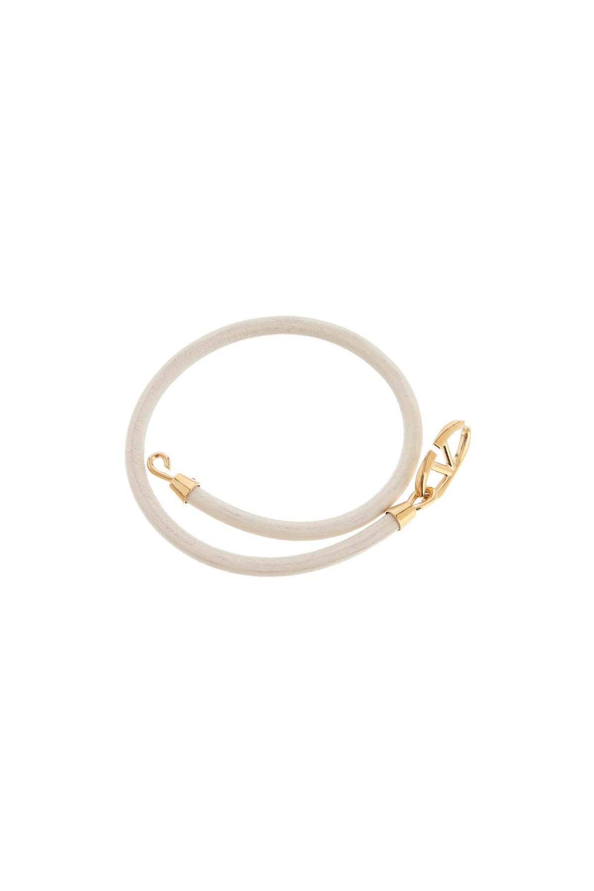 Double Wrap Vlogo Signature Bracelet  - White