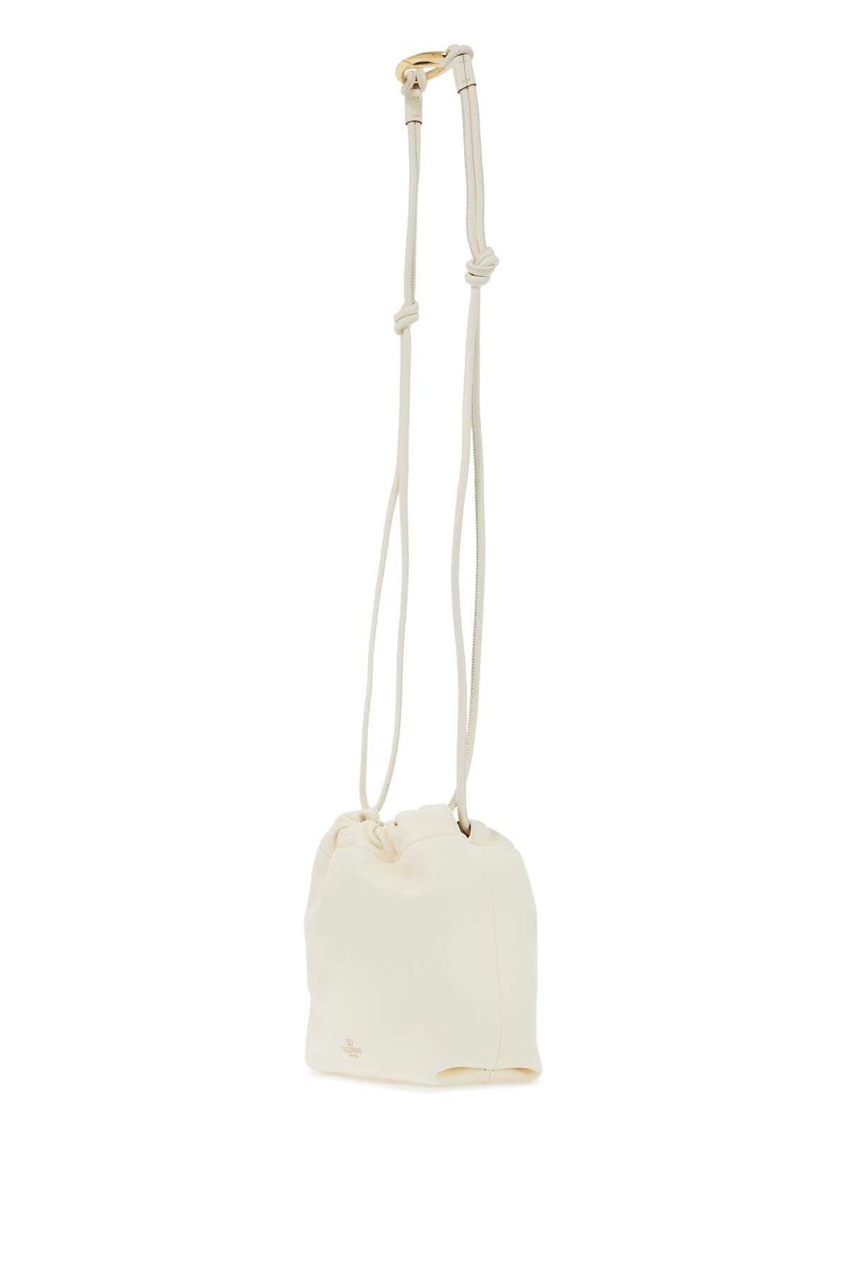 Mini Vlogo Bucket Bag With Pouf  - White