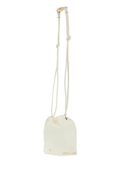 Mini Vlogo Bucket Bag With Pouf  - White