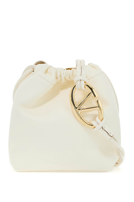 Mini Vlogo Bucket Bag With Pouf  - White