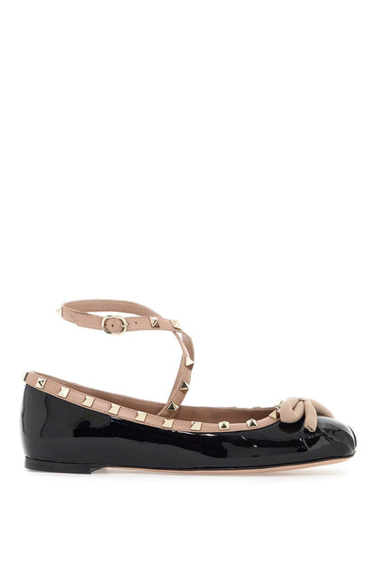 'rockstud Patent Leather Ball  - Black