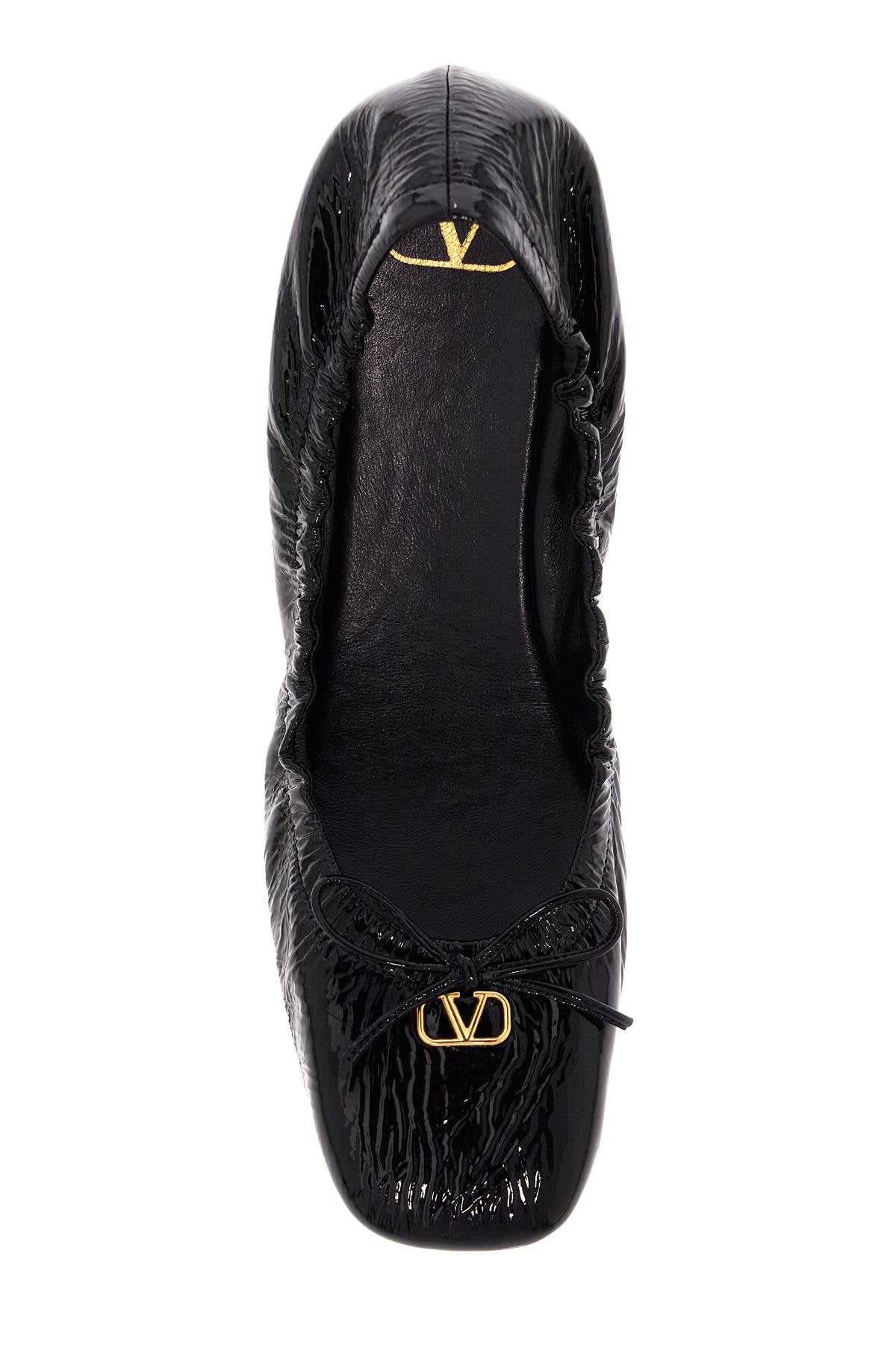 Vlogo Signature Patent Leather Baller  - Black