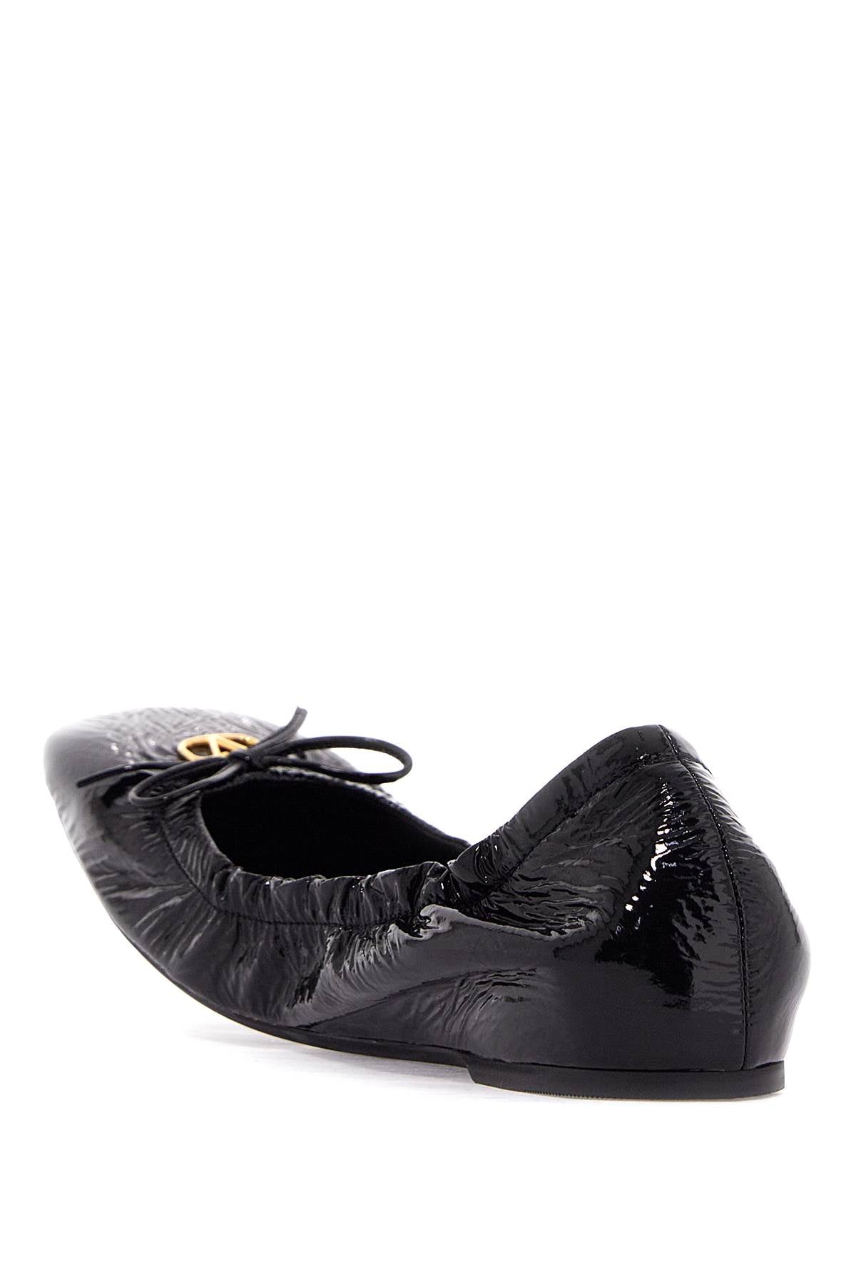 Vlogo Signature Patent Leather Baller  - Black