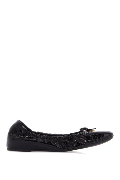 Vlogo Signature Patent Leather Baller  - Black