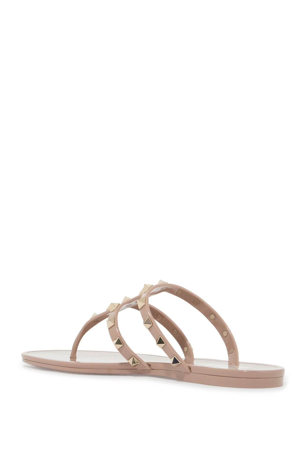 Rockstud Pvc Thong Sandals  - Neutro