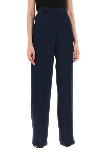 Crepe Palazzo Pants In  - Blue