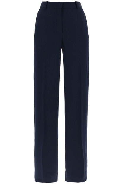 Crepe Palazzo Pants In  - Blue