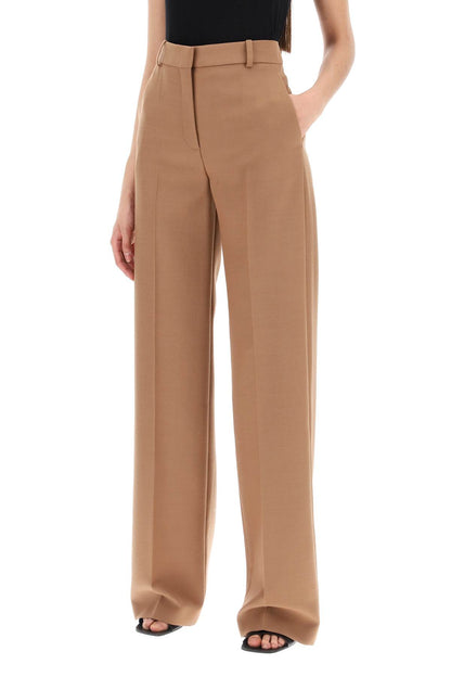 Straight Wool Trousers For Men.  - Brown