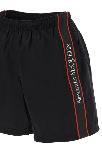 Swimtrunks With Logo Selvedge  - Black