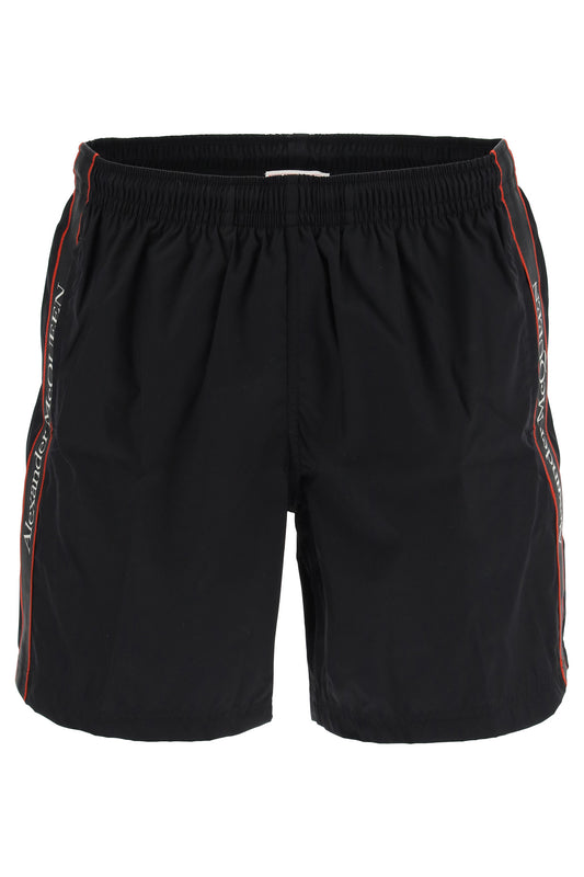 Swimtrunks With Logo Selvedge  - Black