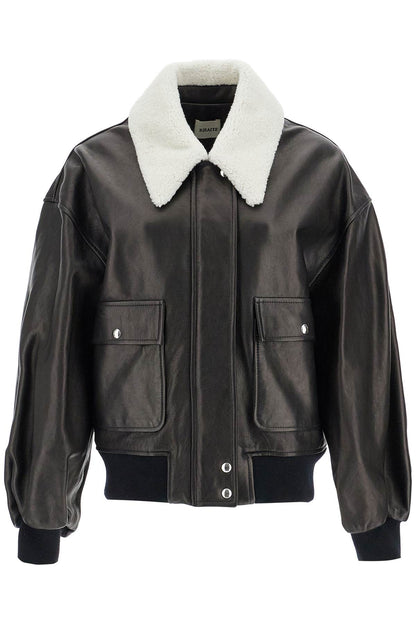 Leather Shellar Jacket  - Brown