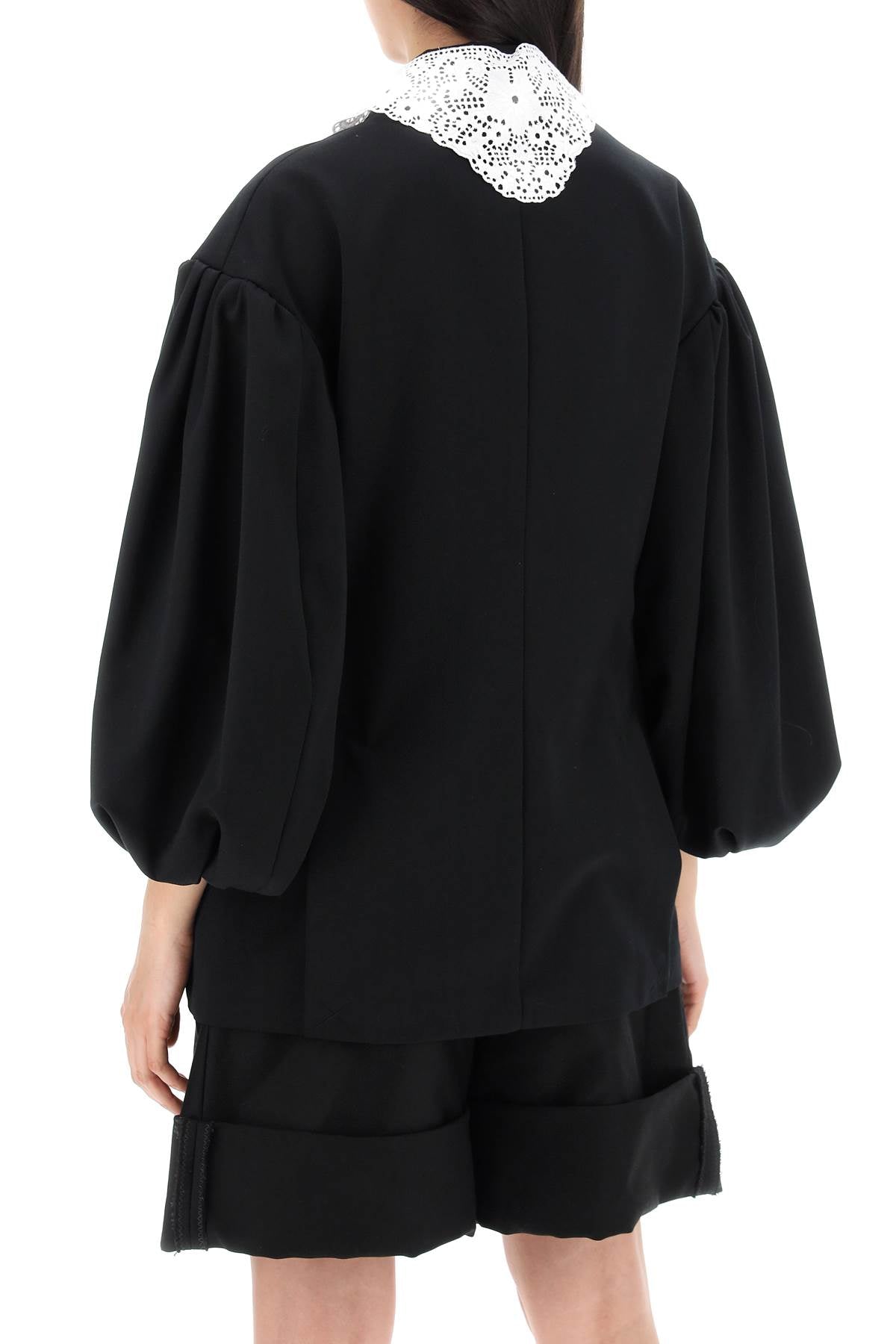 "oversized Blazer With Lace  - Black