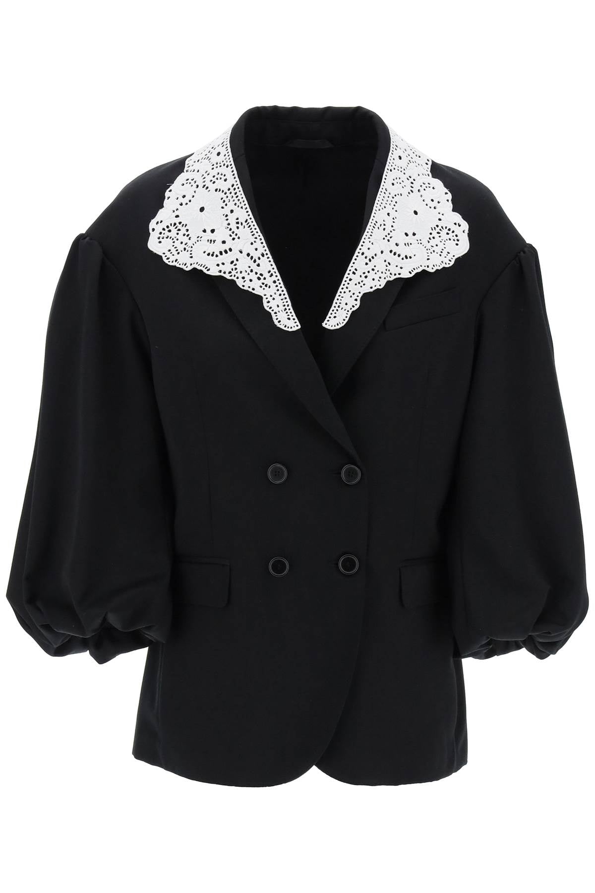 "oversized Blazer With Lace  - Black