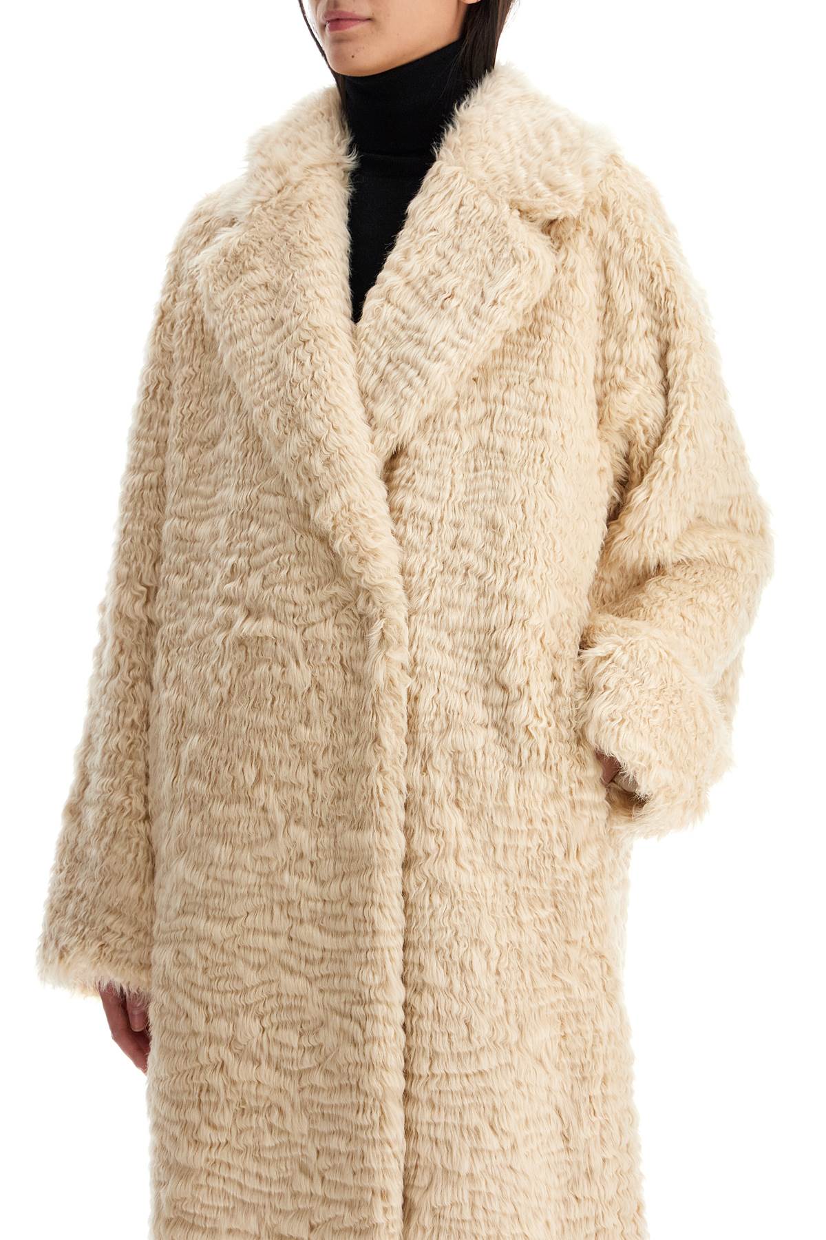 Nicole Faux Fur Coat  - Beige