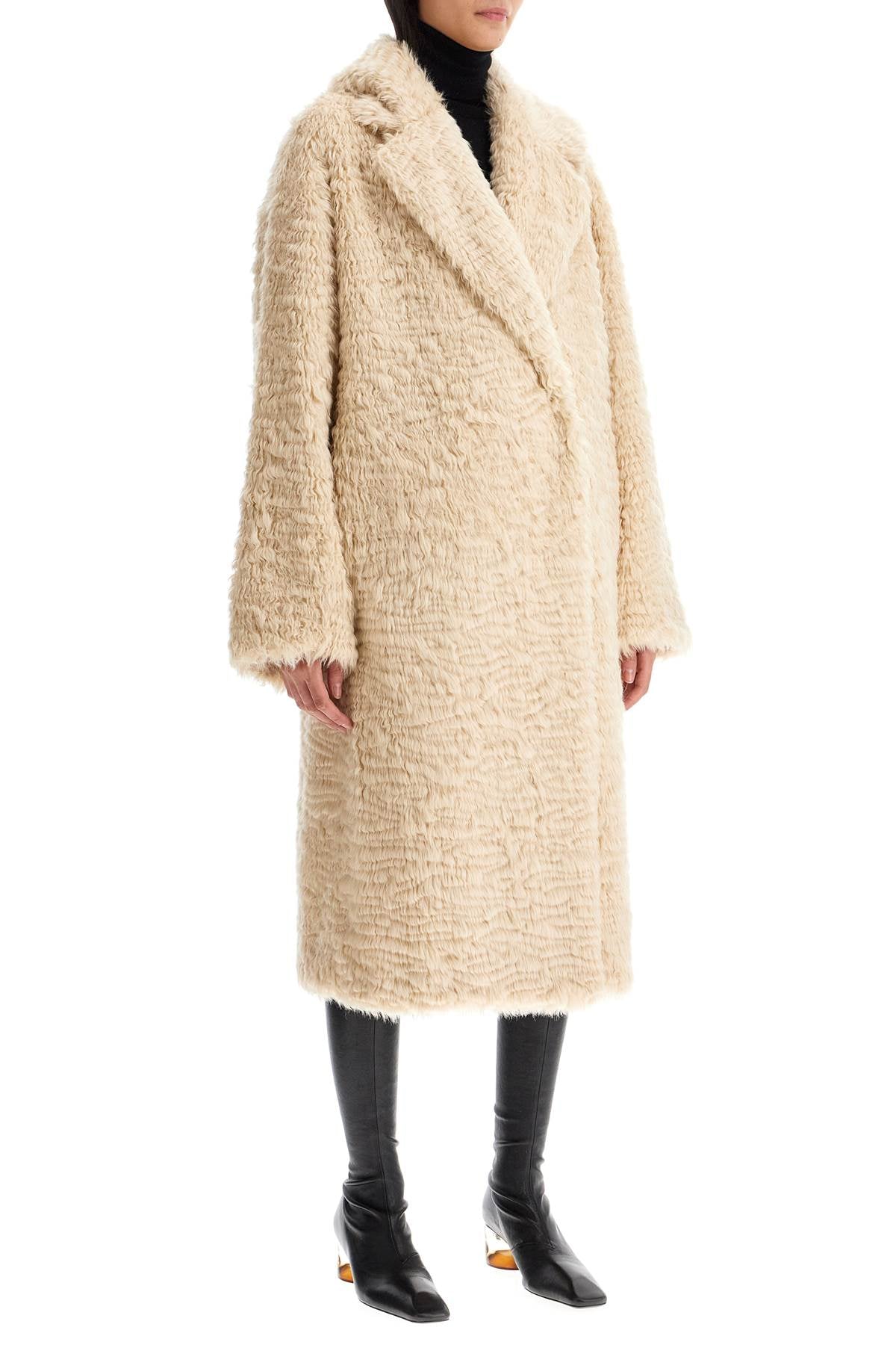 Nicole Faux Fur Coat  - Beige