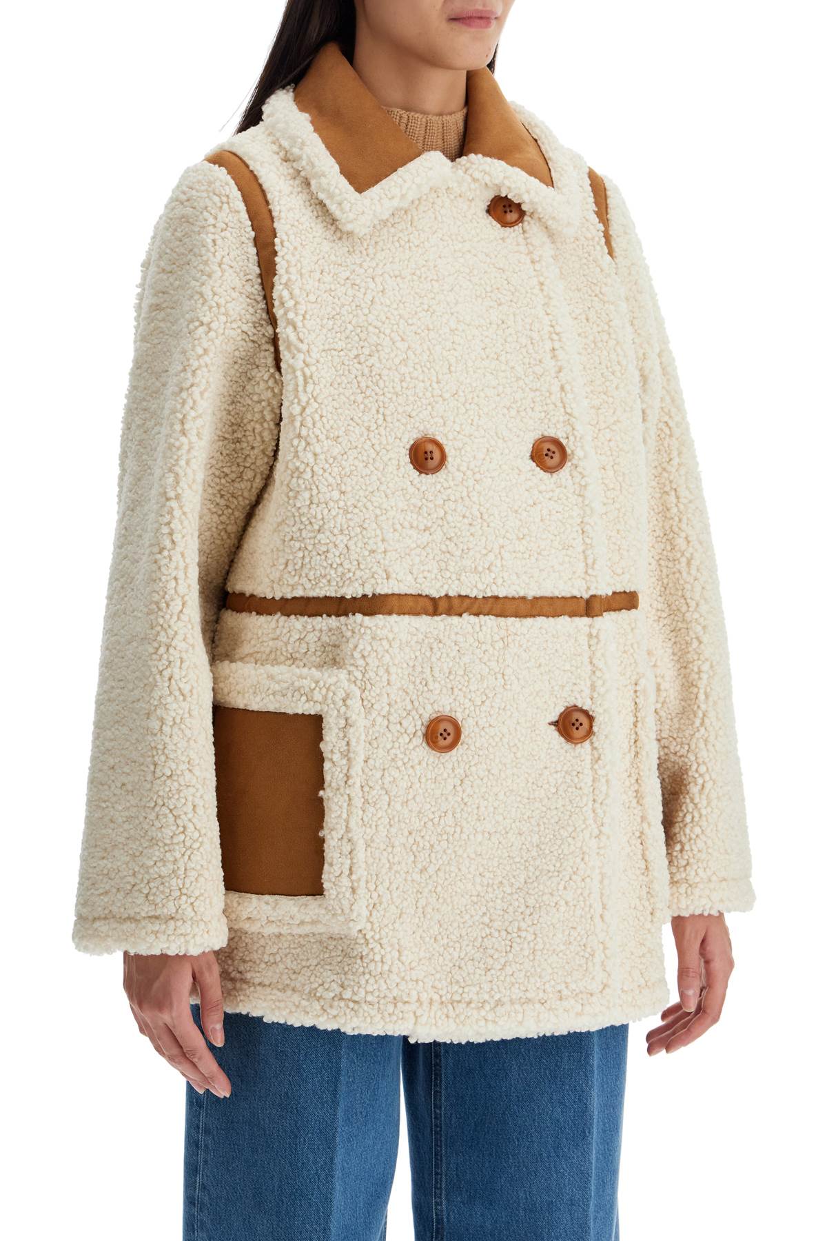 Chloe Faux Shearling Jacket  - White