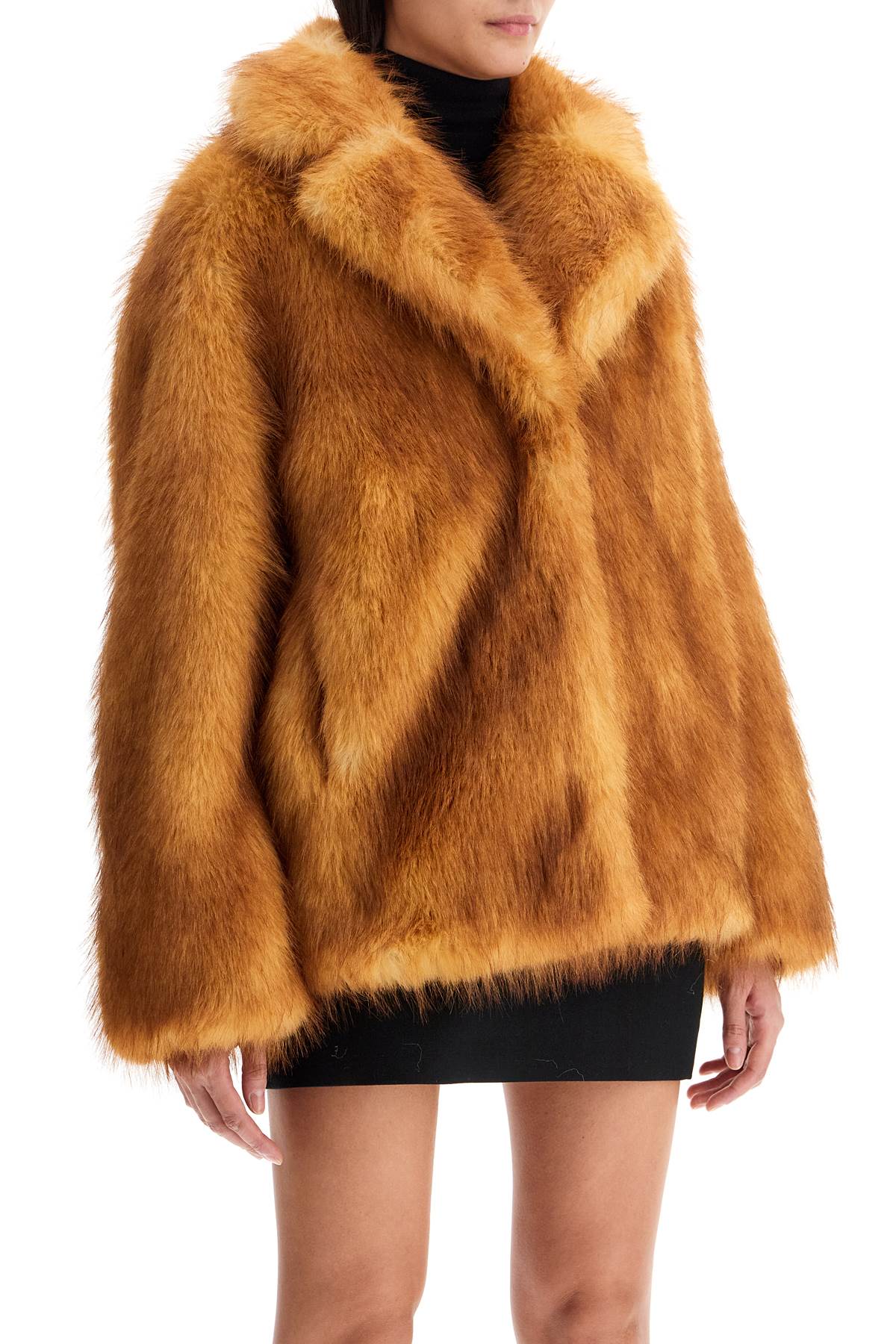 Short Janice Coat In Faux Fur  - Beige