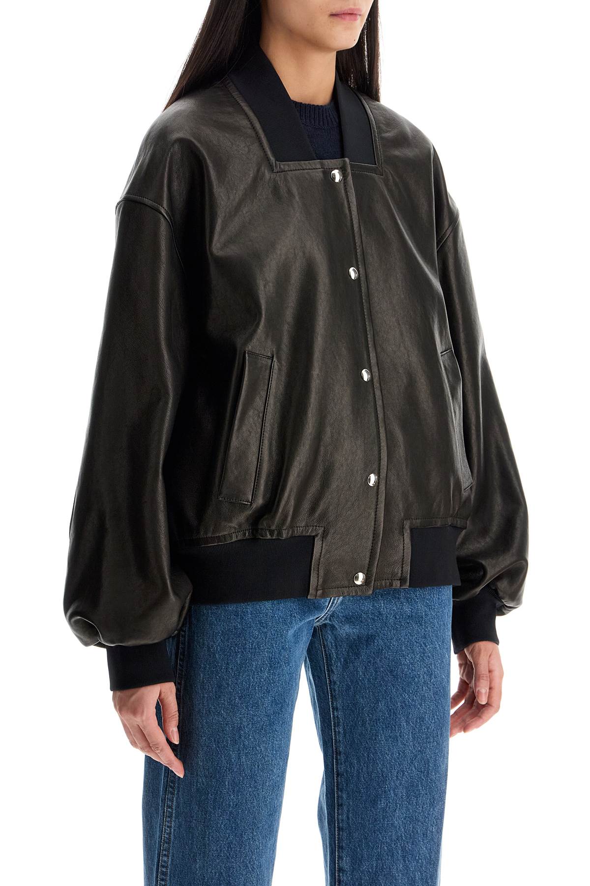 Leather Spence Bomber  - Brown