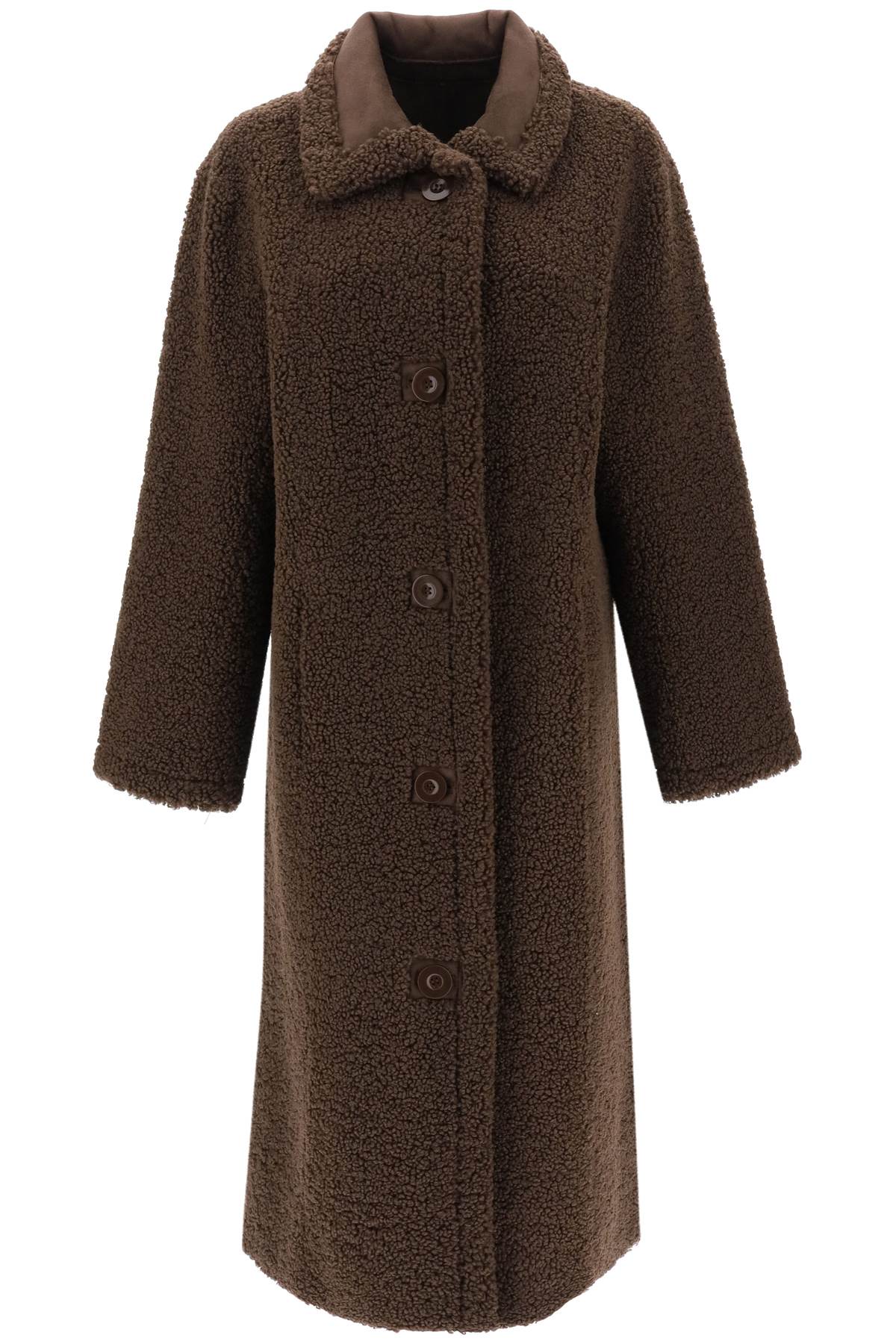 'kenca' Reversible Eco-shearling Coat  - Marrone