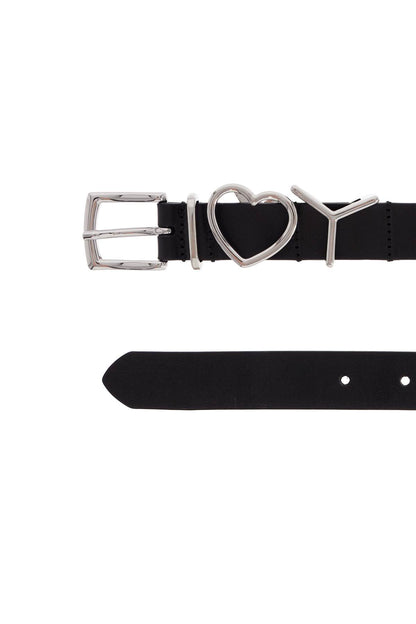 Y Heart Belt With Cin  - Black