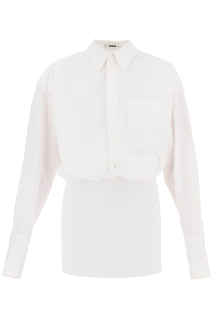 Nuno Mini Shirt Dress  - White