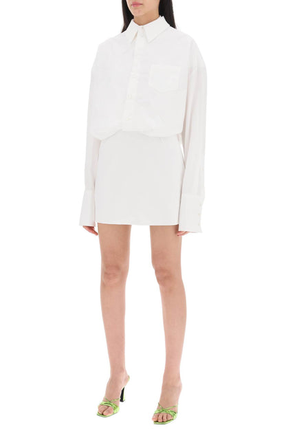 Nuno Mini Shirt Dress  - White