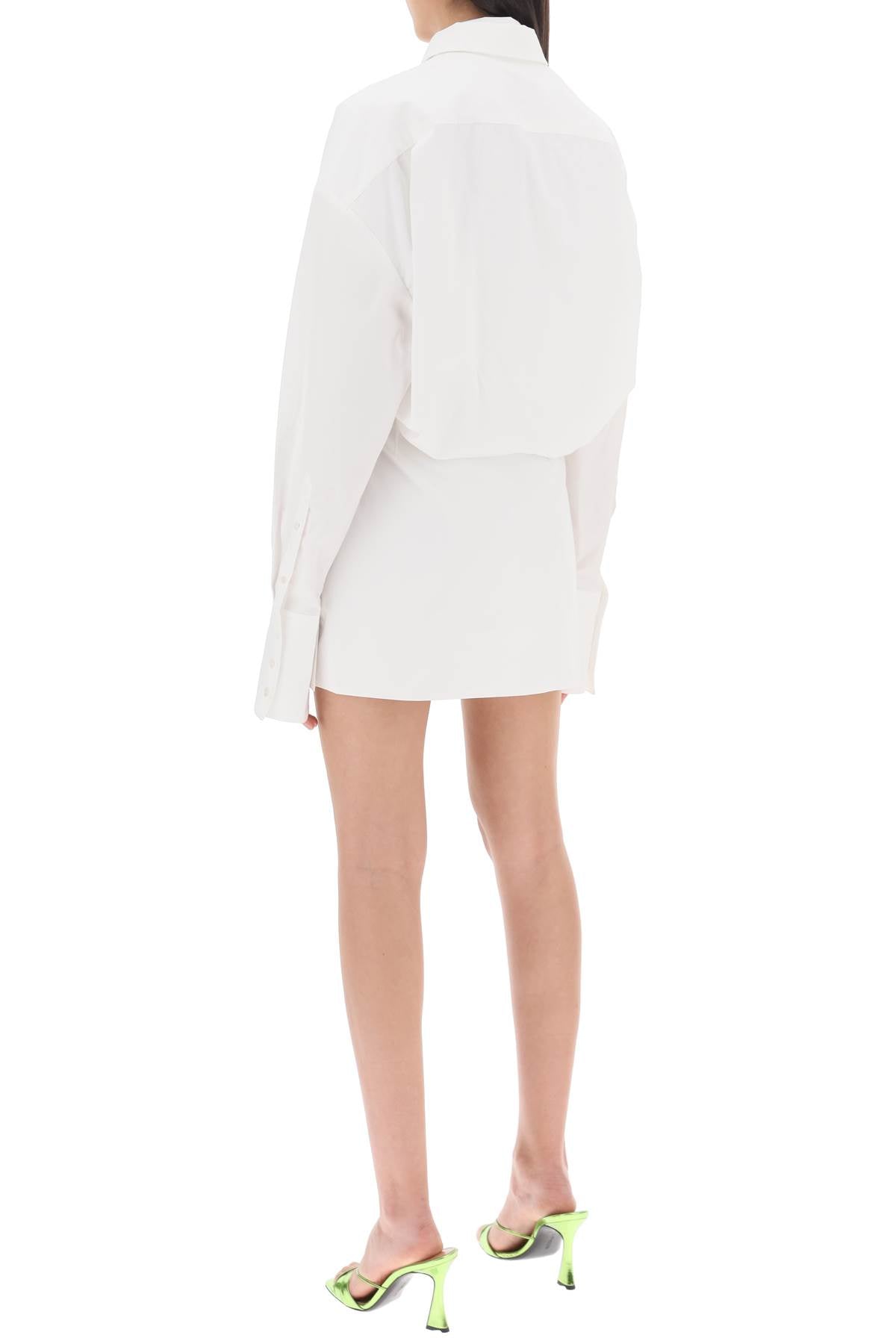 Nuno Mini Shirt Dress  - White