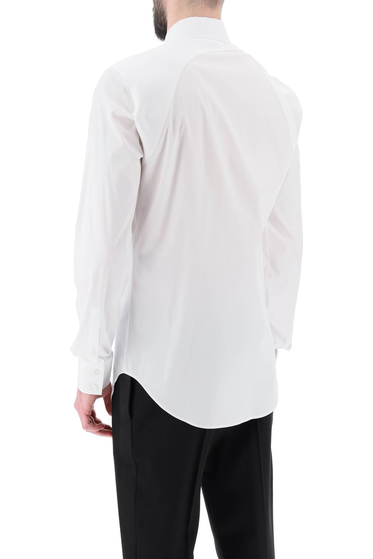 Stretch Cotton Harness Shirt  - White